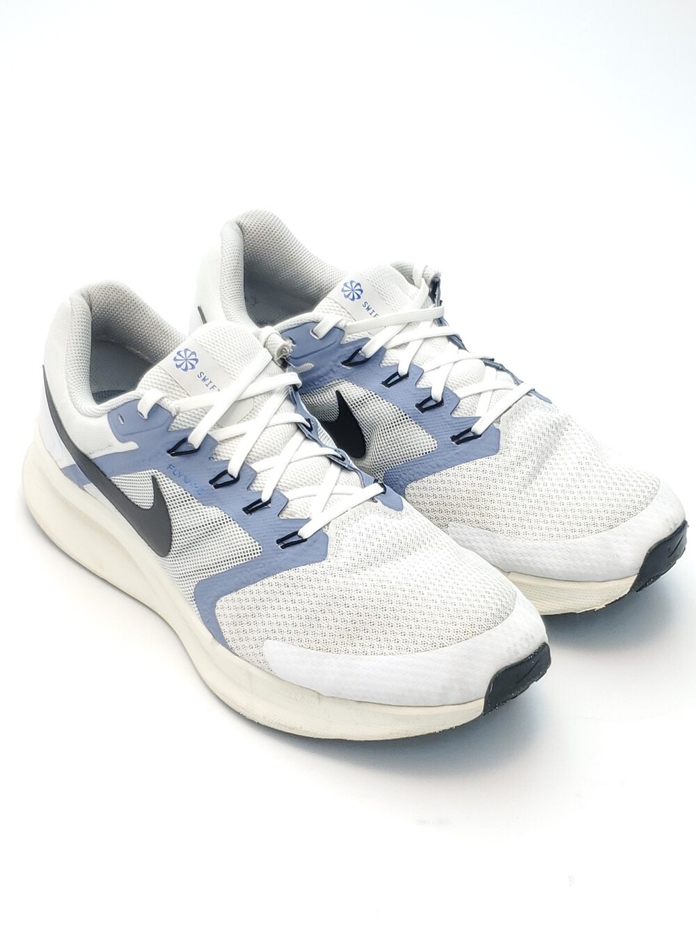 Nike Run Swift 3 Mens Running Shoes Size 11.5 Wide White Blue Athletic Workout